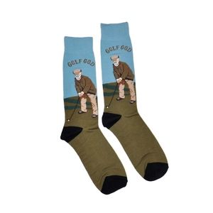 Men's Funny Novelty Crew Socks Golf God Cotton